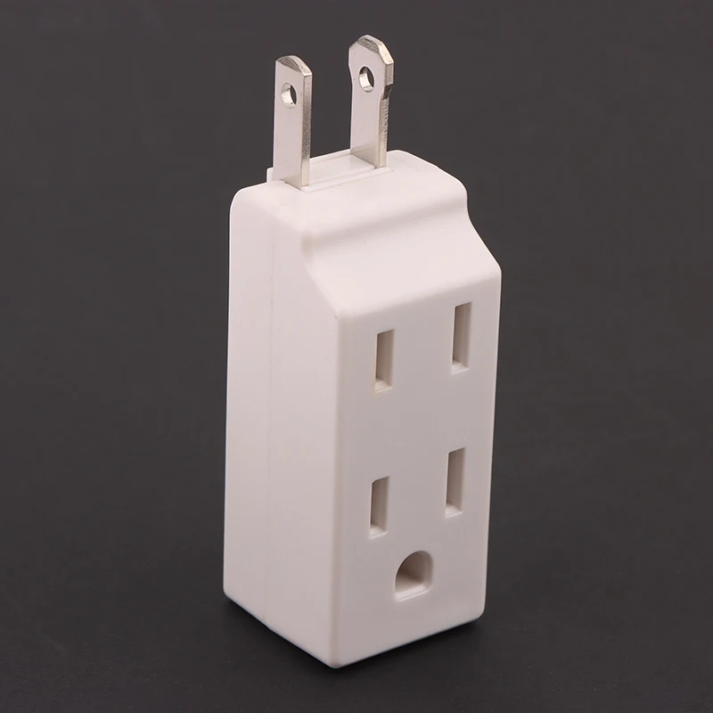 ** * 3 In 1 American Standard Power Plug Adapter NEMA 1-15P Male To Female 125 Degree Rotation US 2 Pin To 3 Pins Socket