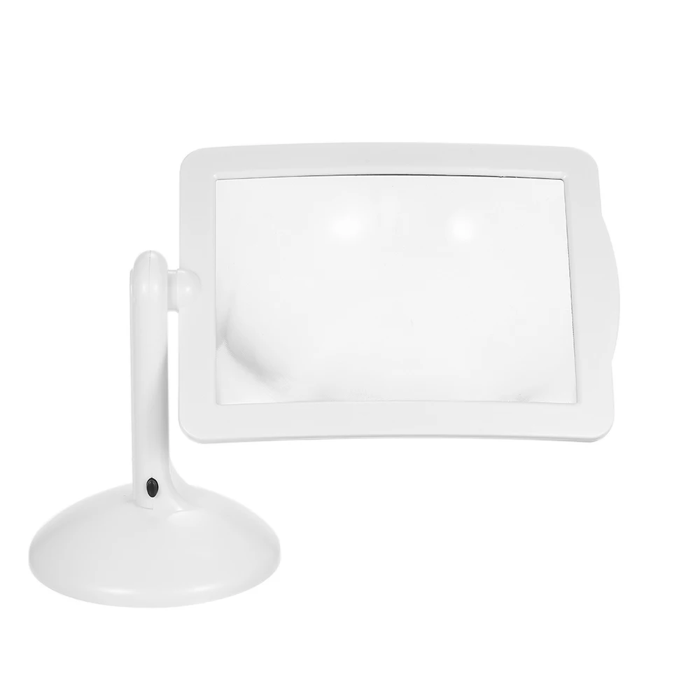 Imagem -02 - Girar Lupa Lâmpada de Mesa 360 Graus Leitura 3x Página Inteira Lupa Mãos Livres Lupa Luzes Led