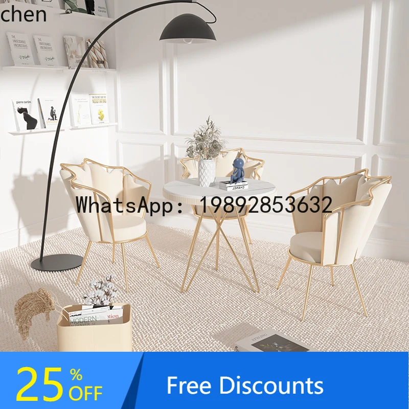

FZ Receives Visitors to Negotiate Small Round Table Milk Tea Shop Office Conference Table and Chair Combination