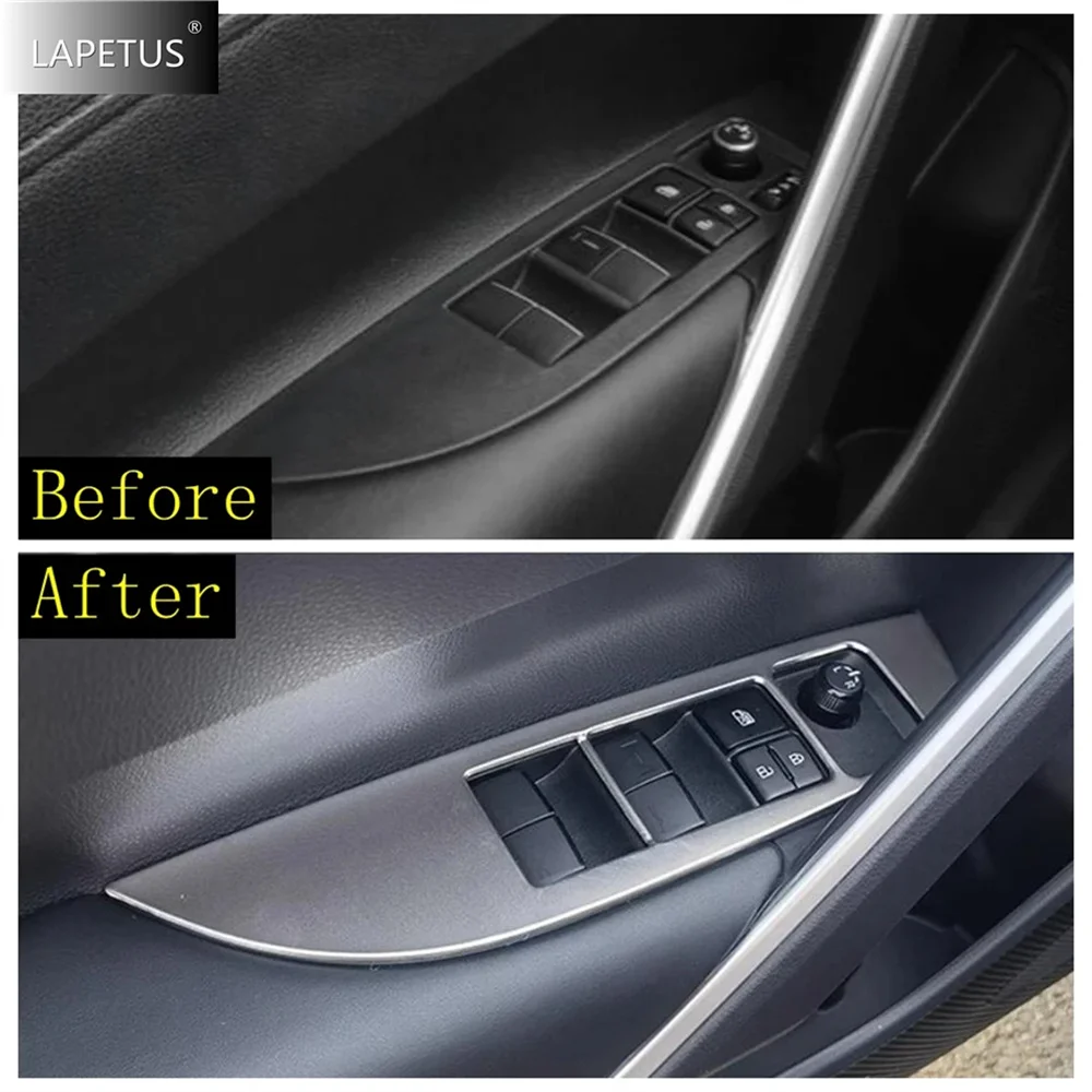 

LHD Stainless Steel Door Armrest Window Glass Lift Control Panel Cover Trim For Toyota Corolla Cross 2021 - 2025 Car Accessories