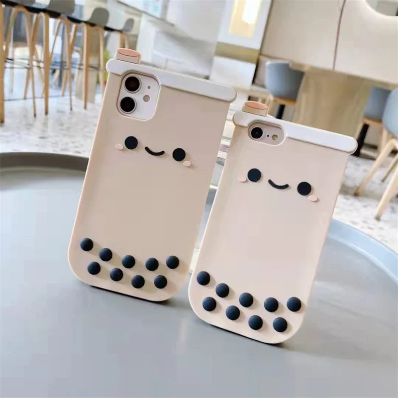 Milk Tea Cup Silicone Case for IPhone 14 13 15 Pro Max 12 11 13Mini XS XR X  7 8 Plus SE2020 IPhone15 Bubble Fidget Push It Cover - AliExpress 202192403
