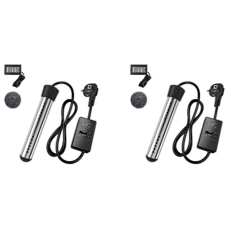 

A010 2X 2500W Immersion Heater, Pool Heater Automatic Timer, Safe Pool Heating Immersion Heater, Perfect For Home Eu Plug