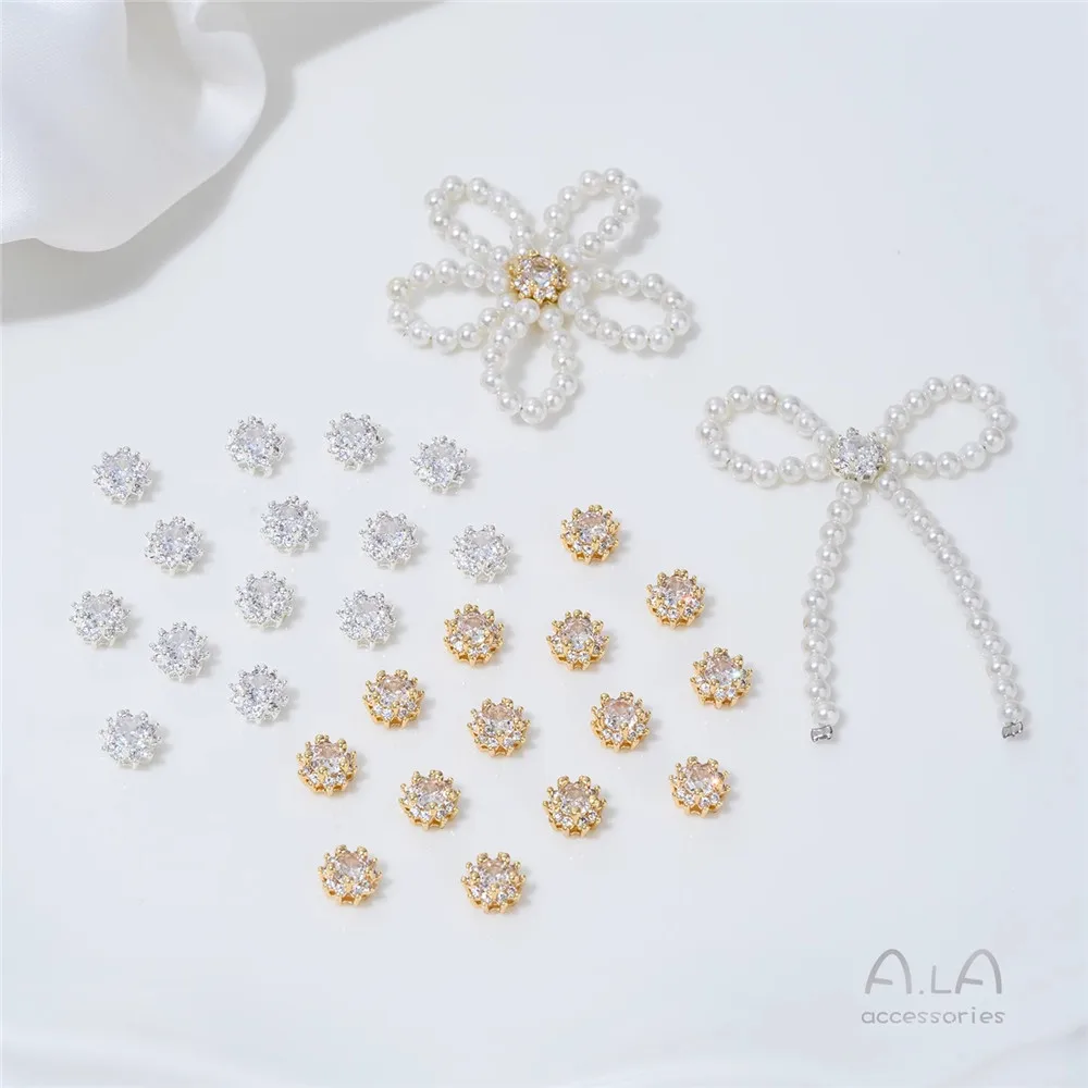

Z459 Zircon 14K Gold-plated Silver-plated Multi-perforated Handcrafted String Pearl Bracelet Necklace Diy Jewelry Accessories