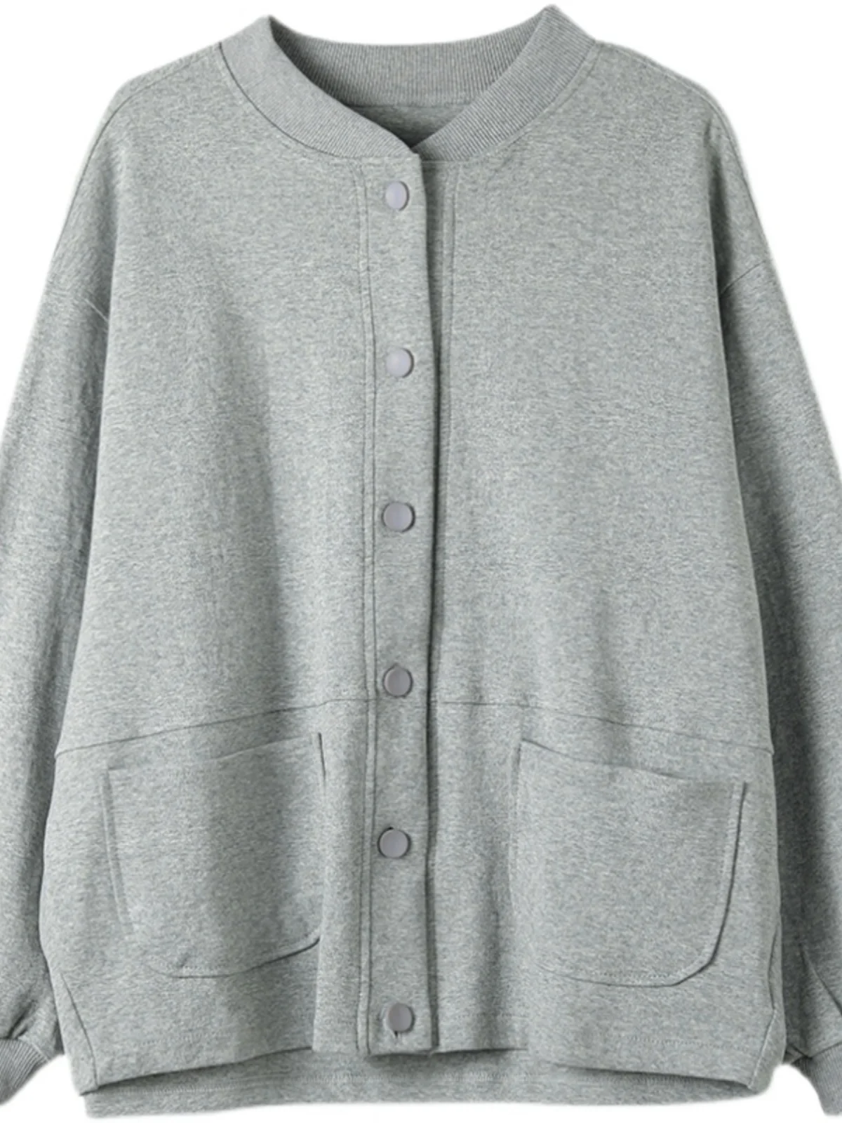 Senhoras tamanho grande preguiçoso sle beisebol jaet primavera outono versão coreana faion simples cor pura solto beisebol irt