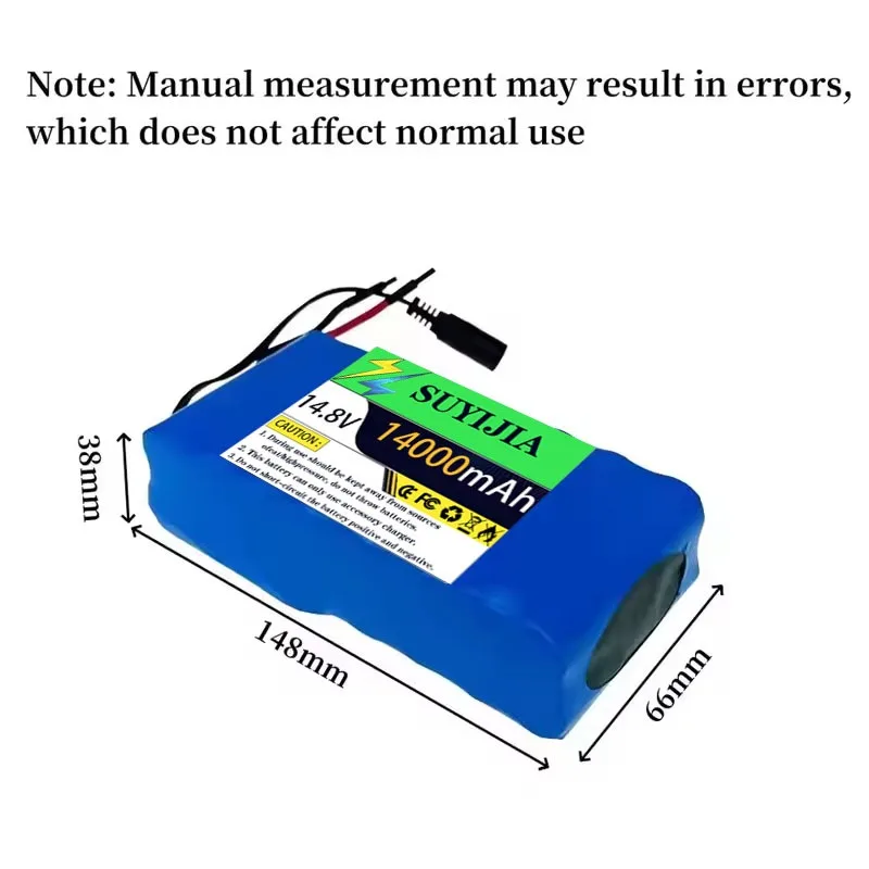 14.8V Newly Made 14.8V 14AH 18650 Lithium Battery 4S4P 16.8V LED Night Fishing Light Heater Small Dimming Amplifier BMS