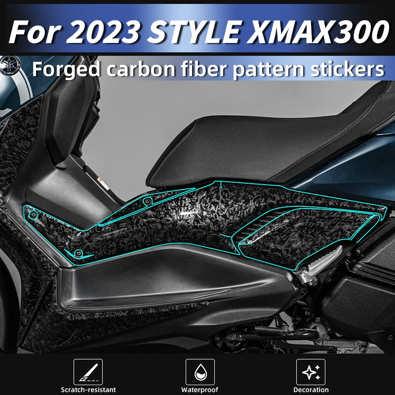 

Used For 2023 YAMAHA XMAX300 Forged Carbon Fiber Protective Stickers 3M Adhesive Anti-Scratch Body Paint Decals