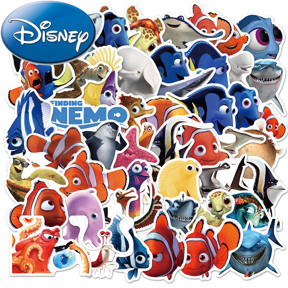 10/30/50 pçs disney engraçado anime encontrar nemo adesivos diy skate caso de telefone portátil capacete bonito dos desenhos animados adesivo à prova dwaterproof água brinquedo