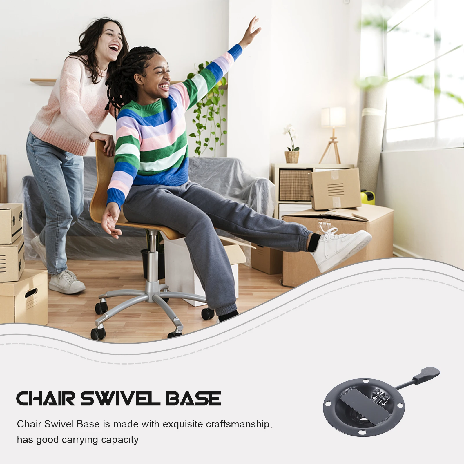 

Office Chair Swivel Base Iron Material Adjustable Stools Replacement Parts Tilt Control Mechanism Practical Design