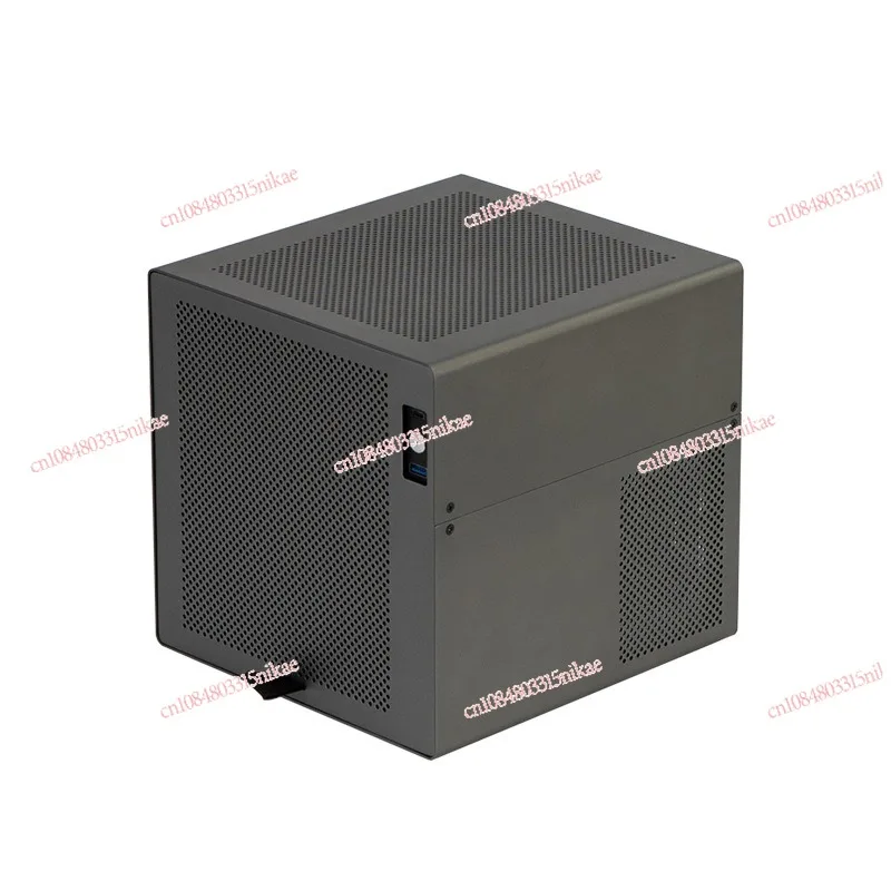 

Компактный 4-откидной NAS-шасси с анодированным алюминием, блоком питания SFX, коэффициентом формы ITX и серверным хранилищем PCIe полувысоты