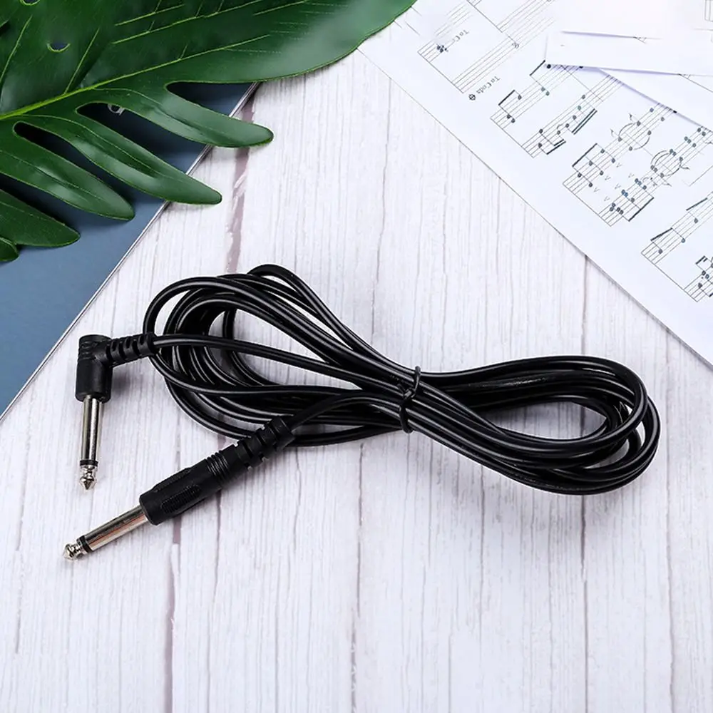 Straight To Right-Angled Guitar Instrument Cable Noise Shielded Patch Cord Electric Guitar Cable 2 Plugs 6.35mm Guitar Cord
