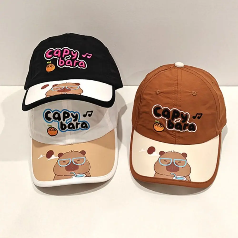 

Sweet Kawaii Capybara Baseball Hat Cartoon Sunshade Kids Summer Sunhat Anti-UV Fishmen Hat Children's Peaked Cap Travel