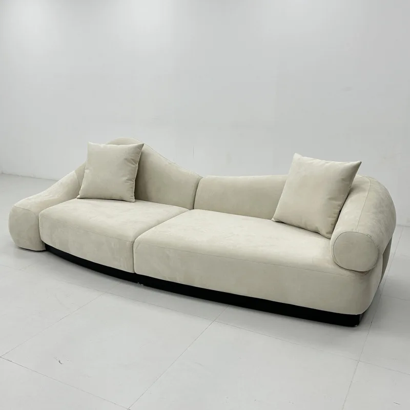 

Italian minimalist cloud curved sofa beauty salon reception special-shaped fabric sofa irregular Internet celebrity sofa