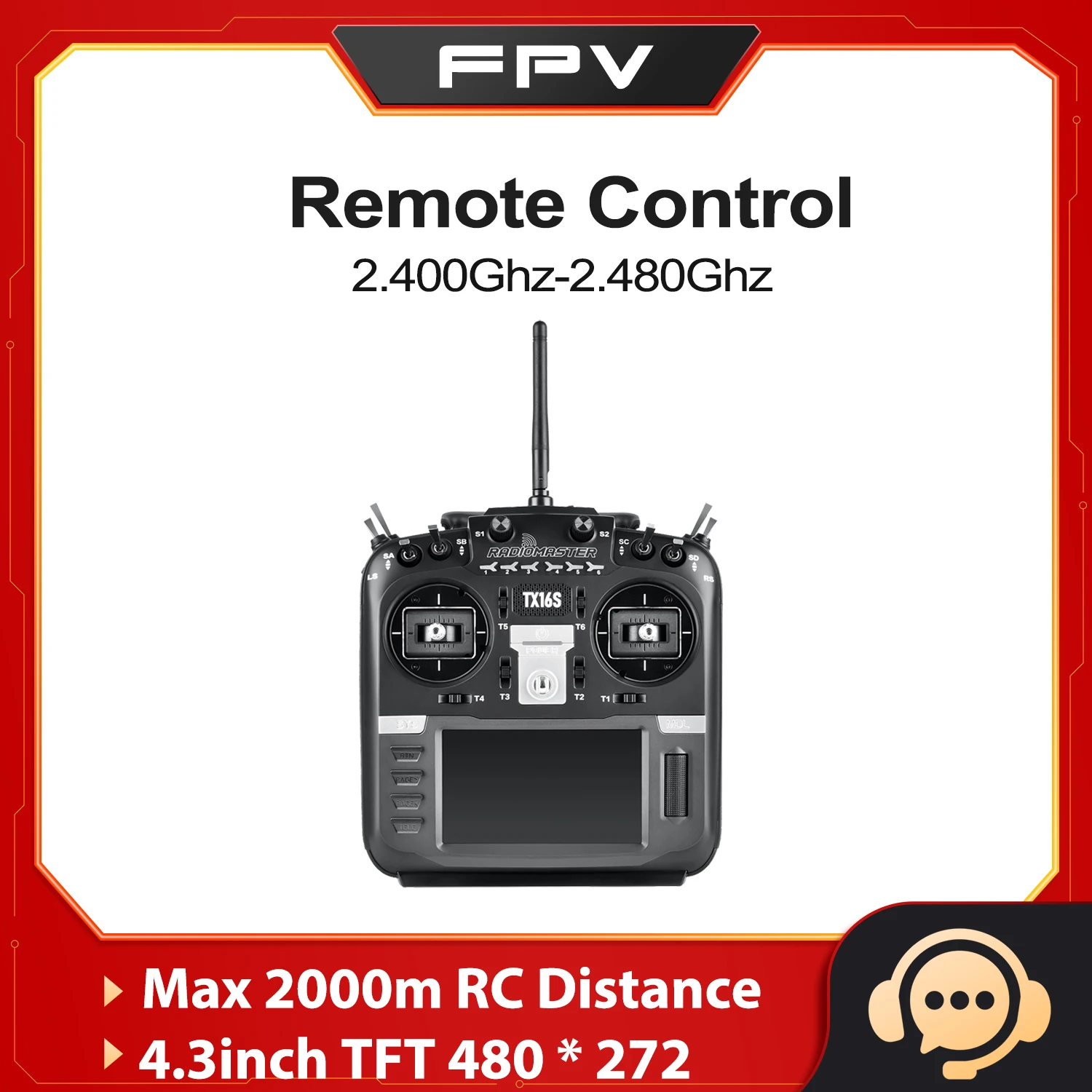 

Контроллер дронов Radiomaster TX16S, 2,4 ГГц, 2,4 ГГц, 2,4 ГГц-2,480 ГГц, CC2500, максимальное расстояние дистанционного управления 2000 м, EdgeTX