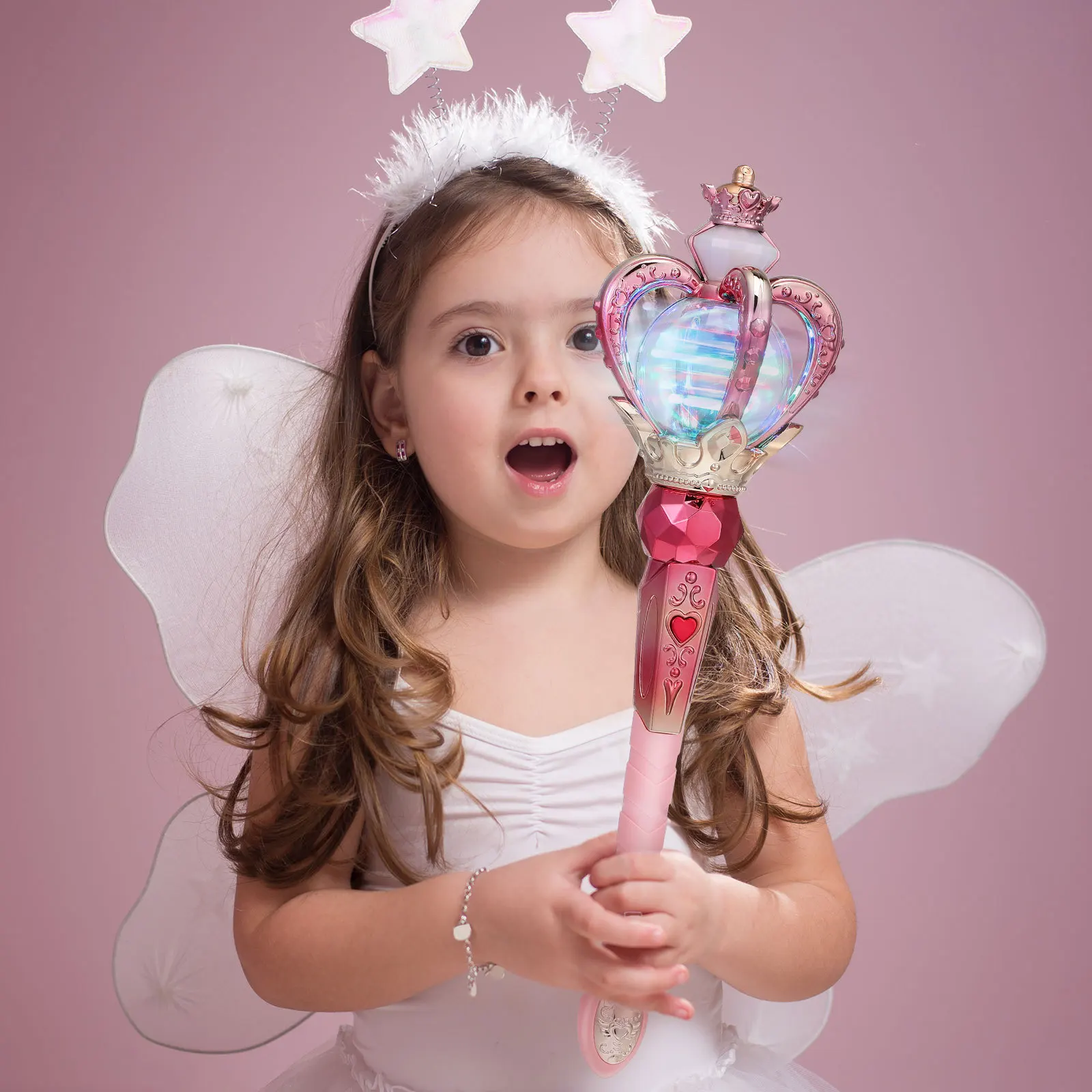 Prinses Wand Roterende Muziek Kinderen Verjaardag Podium Familie Entertainment Fee Plezier Halloween Bubble