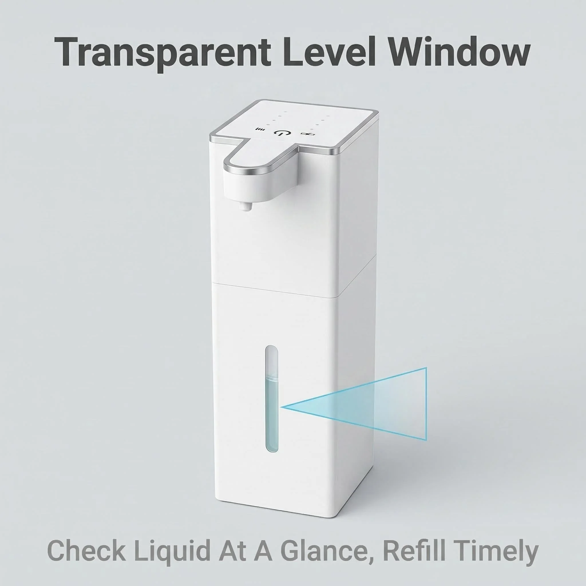 

Touchless Automatic Foaming Soap Dispenser, 440ml ABS Plastic, Clear Window for Liquid Level, White for Bathroom Office