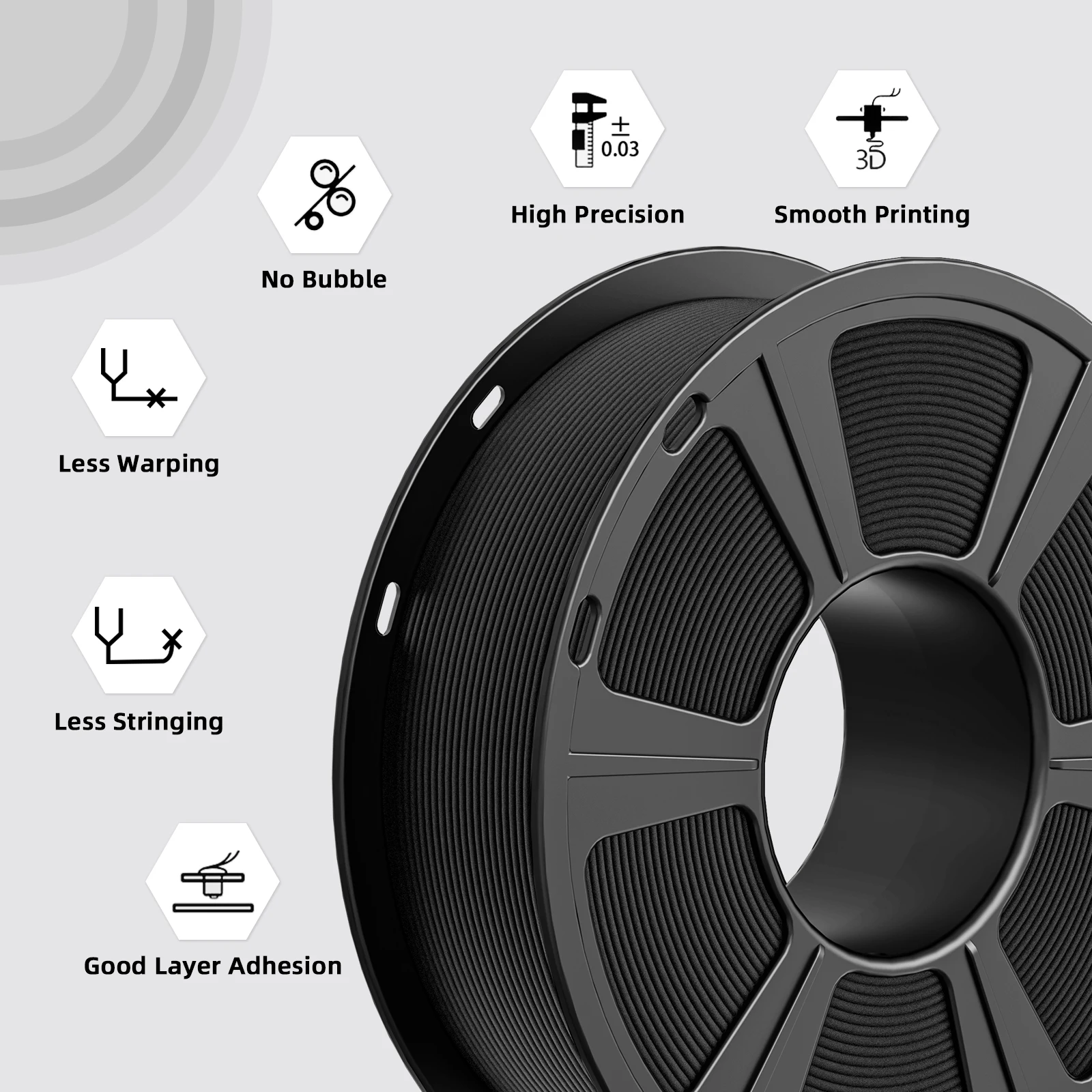 Geeetech 5kg Mattes Filament PLA 1,75mm, 3D-Druckermaterial Polylactidsäure, Mattierte Textur, Vakuumverpackung – Detail 2