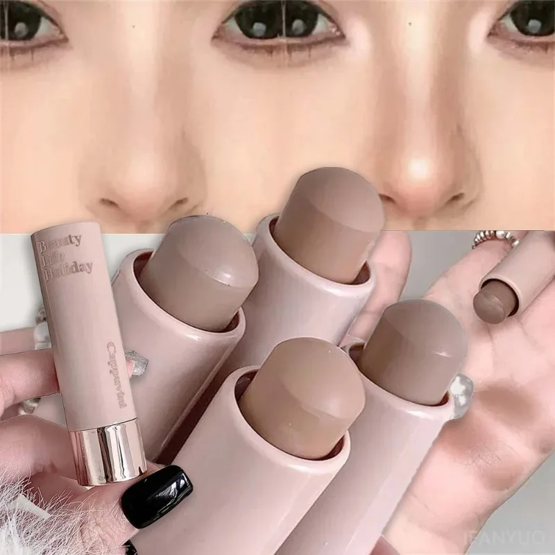 Corrector mate hidratante, barra de contorno, suave, resistente al agua, larga duración, sombra de nariz 3D, resaltador de cara, ilumina el maquillaje de contorno