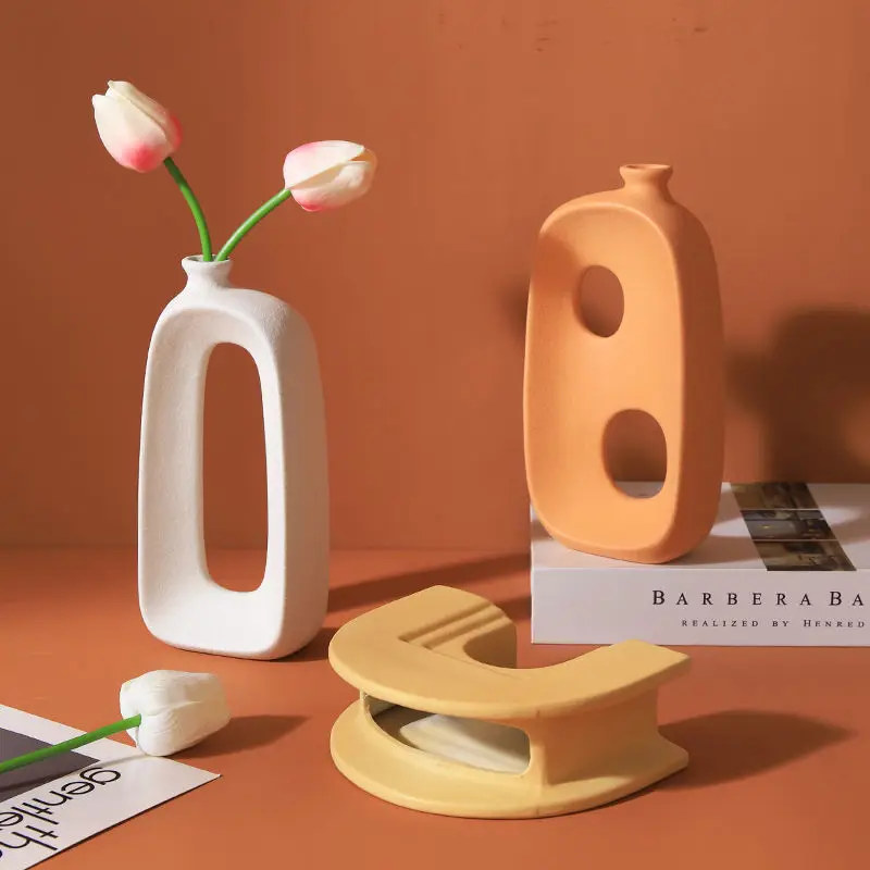 

Nordic Vases Decor Modern Ceramic Flower Vase Decoration Rustic Home Decor Living Room Decoration For Bedroom Desktop Decoration