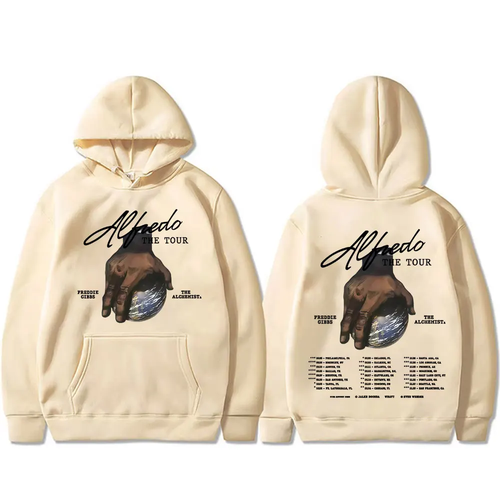 مغني الراب فريدي جيبز والخيميائي ألفريدو الجولة 2025 هوديي الرجال النساء الهيب هوب موضة المتضخم البلوز الذكور البلوز #4