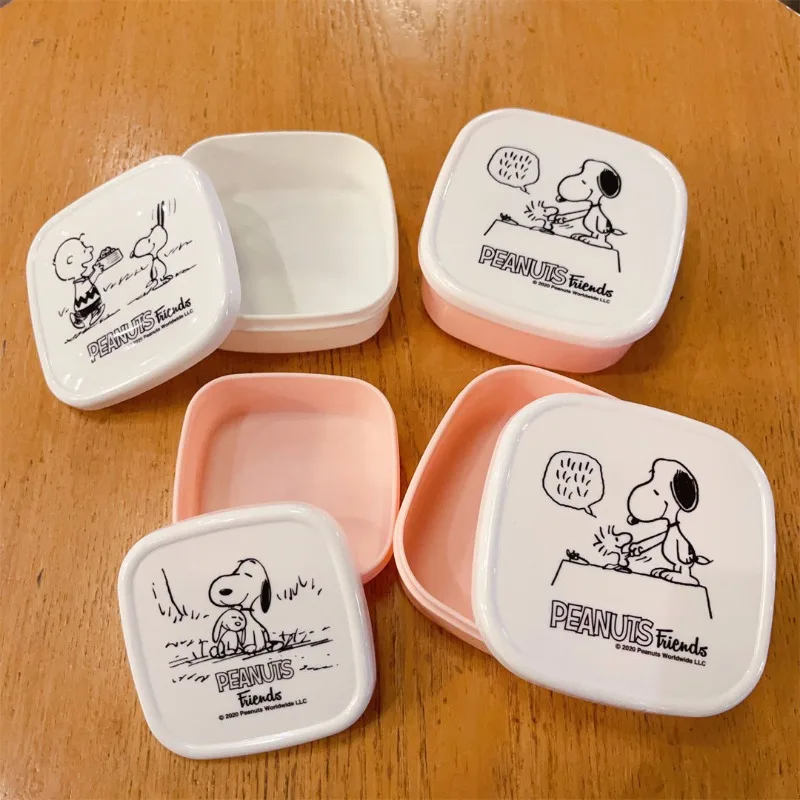 3pcs Snoopy Lunch Box portatile Cartoon studenti Fruit Case Set Office School Anime Picnic Kids Food Container Storage Bento Box