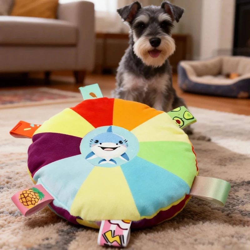 Plush Squeaky Flying Disc 6
