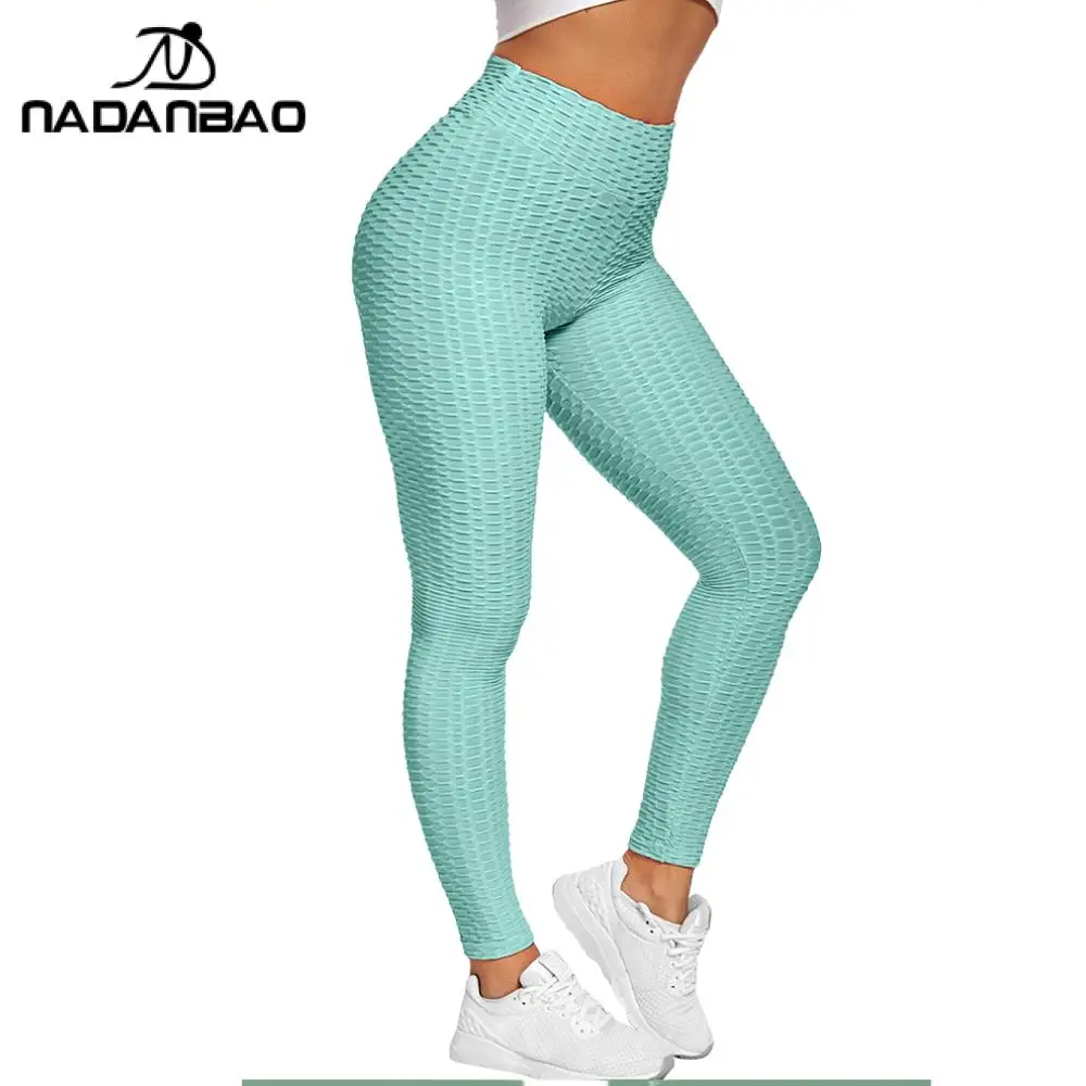 

Nadanbao Fashion Sweatpants Women Solid Fallow Tights Bubble Workout Pants Girl High Waist Lift The Hip Shorts Pants New