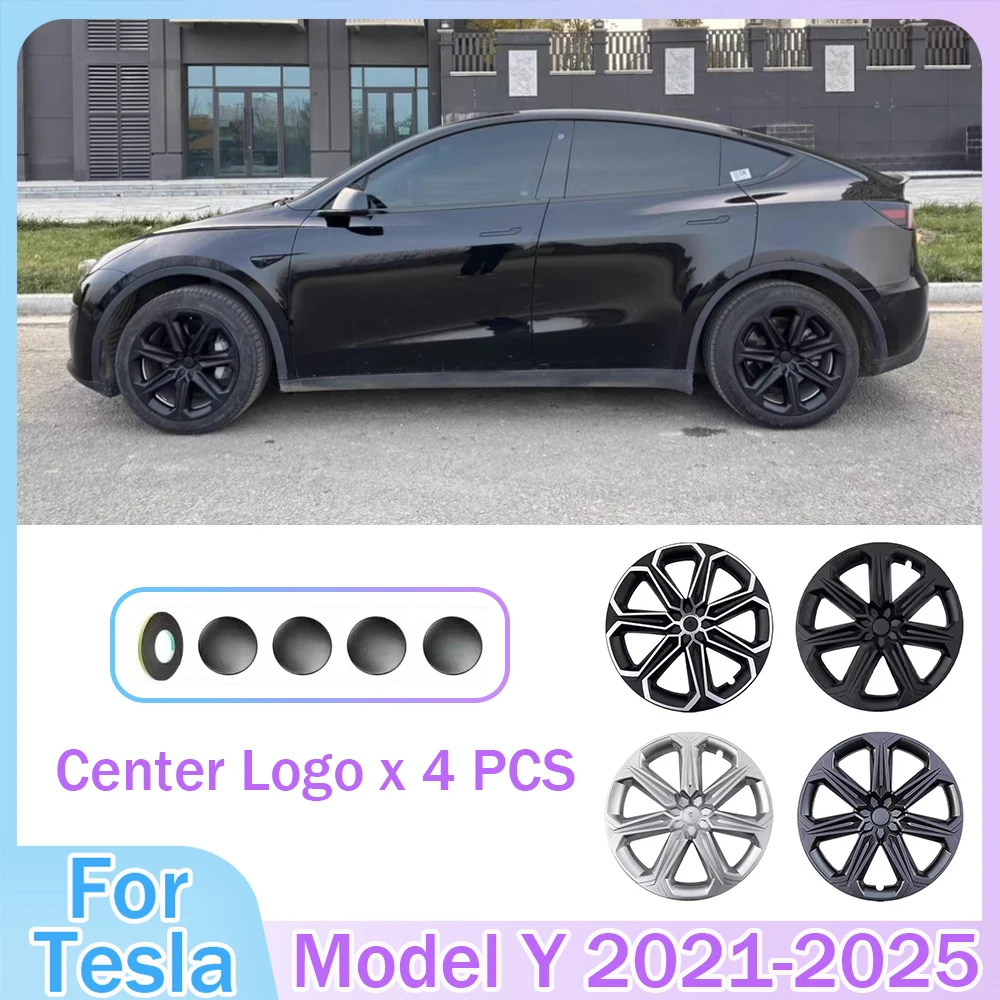 Car Wheel Hub Cap For Tesla Model Y 19 Inch Full Cover Hubcap plum blossom shape Wheel Cover ABS Decorative Auto Accessories