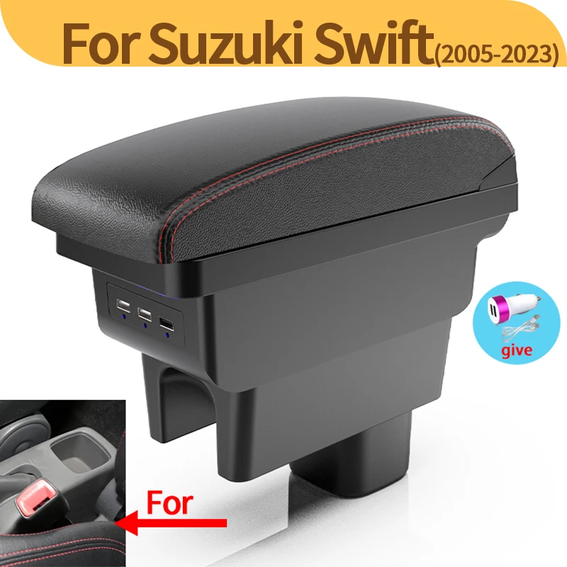 For Suzuki Swift Armrest Box For Suzuki Swift Car Armrest Car Accessories Interior details storage Box Retrofit parts 2005-2023