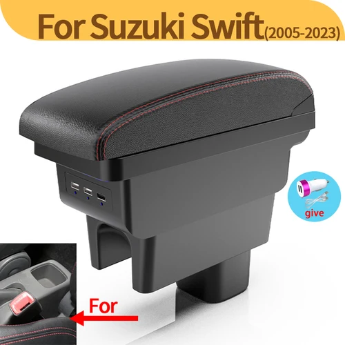 Para Suzuki Swift caja de reposabrazos para Suzuki Swift reposabrazos de coche accesorios de coche detalles interiores caja de almacenamiento piezas de reequipamiento 2005-2023