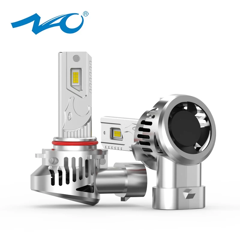 Универсальные светодиодные лампы для фар для автомобиля NAO H11 Canbus H8 H9 6500K Белый свет с вентилятором