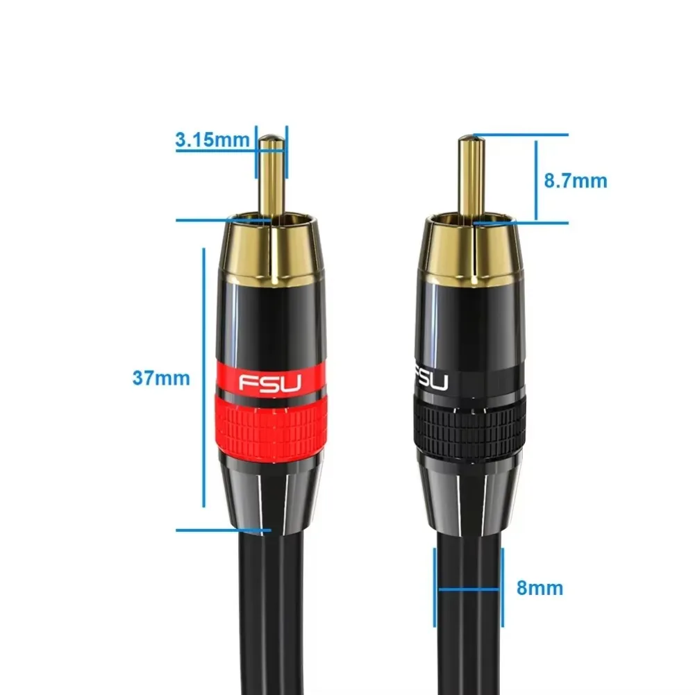 Digital Audio RAC Cable Premium Stereo RCA to RCA Coaxial SPDIF Cable Male Speaker Hifi Subwoofer Cable AV 0.5m 1m 2m 3m 5m