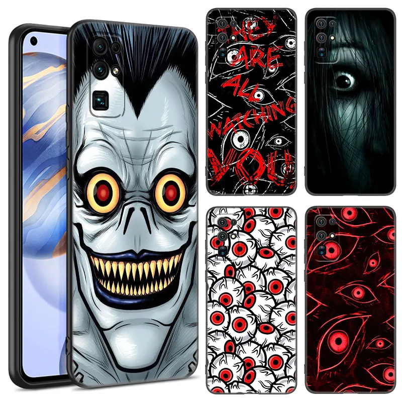 Scary Face Eyes Black Phone Case For Honor 70 90 200 Magic 4 5 6 Lite X5 X6A Plus X6S X7A X8A X8B X6 X7 X8 X9 4G X9A X9B 5G