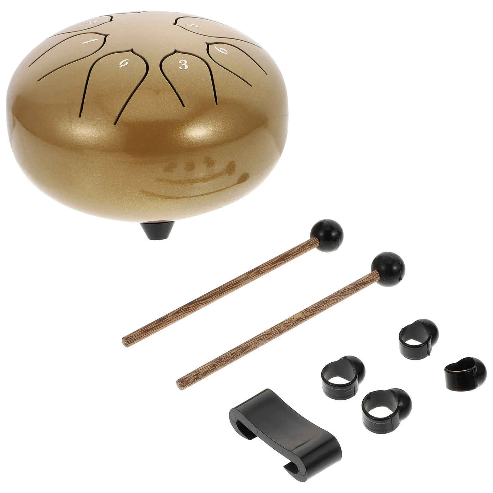 

1 Set 6-Inch Golden Ethereal Drum Portable 8-Tone Tongue Drum For Music Education Yoga Meditation Durable Percussion Instrument
