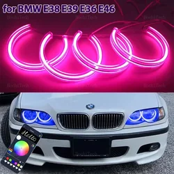 RGB multi-colored Phone Remote Control Rings LED Angel Eyes For BMW 3 5 7 Series E36 E46 E39 E38 728i 740d 325i 328i 740i 730d