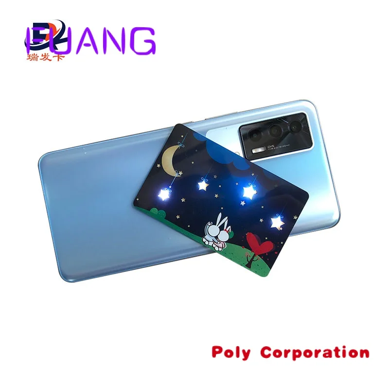 

Custom Hot sale nfc contactless smart card blank nfc led light