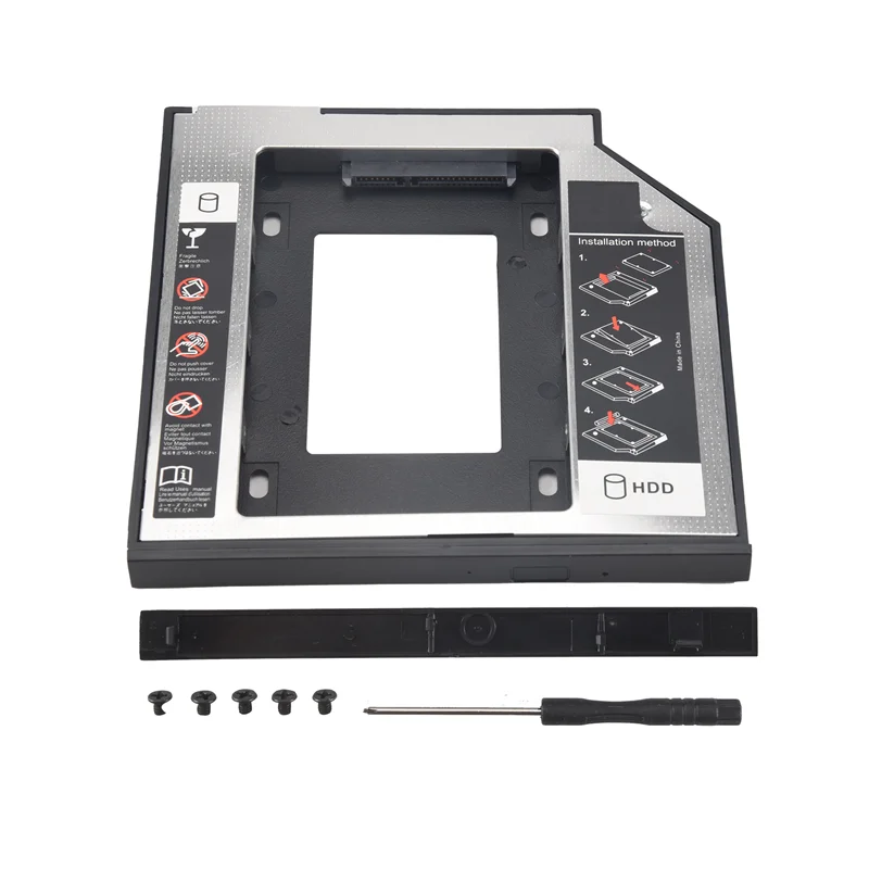 A42Z-Universal Sata 2Nd Hdd Ssd القرص الصلب العلبة 9.5 مللي متر ل Cd/Dvd-Rom خليج بصري ل Hdd Sataii Sdd قوس القرص الصلب