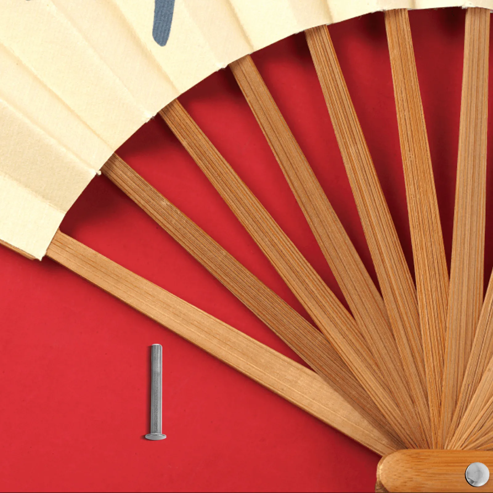 10Sets Folding Fan Repair Kit 25Mm Silver Round Head Shaft Rivets DIY Handheld Bamboo Paper Cloth Fan Accessories
