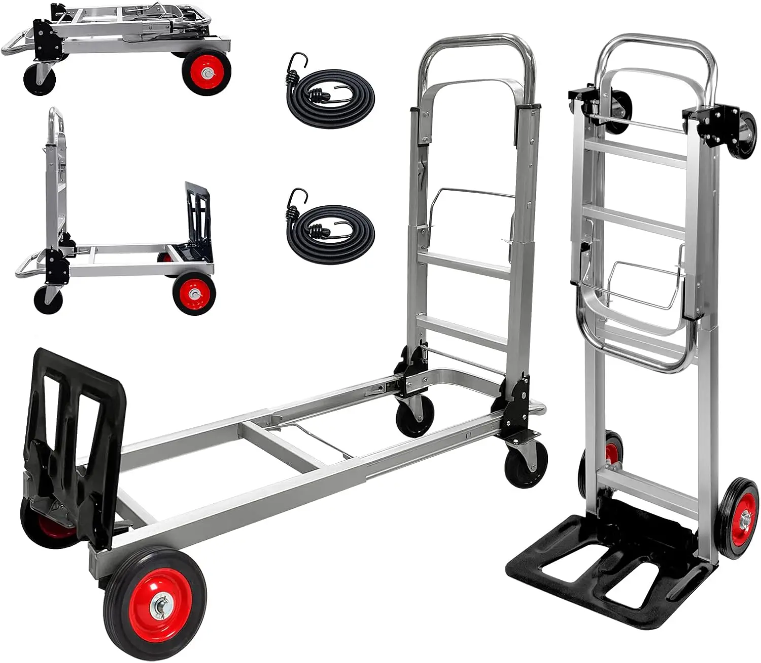 

Hand Truck Dolly Heavy Duty 440lbs Capacity 2 in 1 Convertible Folding Hand Truck with Pneumatic Wheels and Telescopin