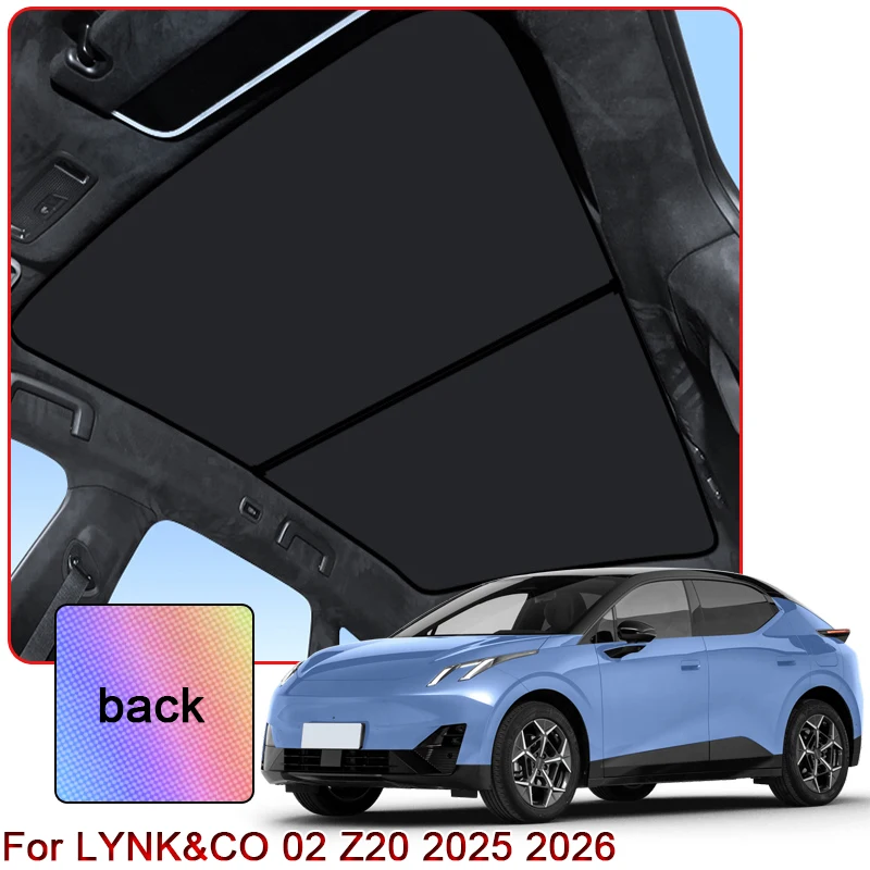 Colorful Ice Crystal Car Roof Sunshade For LYNK&CO 02 Z20 2025 2026 Car Clip-on Sunroof Skylight Blind Shading Cover Accessory
