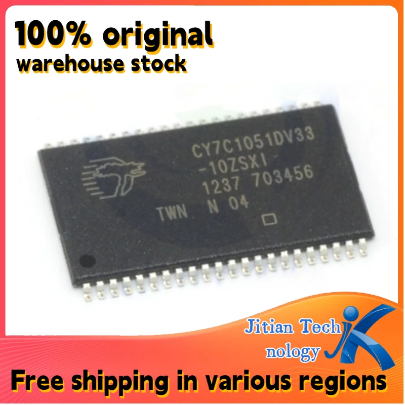 100% original inventory 1PCS CY7C1051DV33-10ZSXIT TSSOP-44 Static Random Access Memory Chip IC Channel direct sales