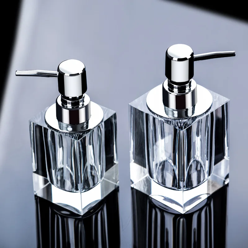 Crystal Glass Sub-bottling Hotel Soap Dispenser Shower Gel Shampoo Bottle Creative Hand Sanitizer Bottle Bathroom Supplies