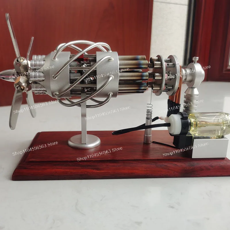 For Advanced STEM Demonstration: 16-Cylinder Swashplate Stirling Engine Model - External Combustion Physics Educational Kit