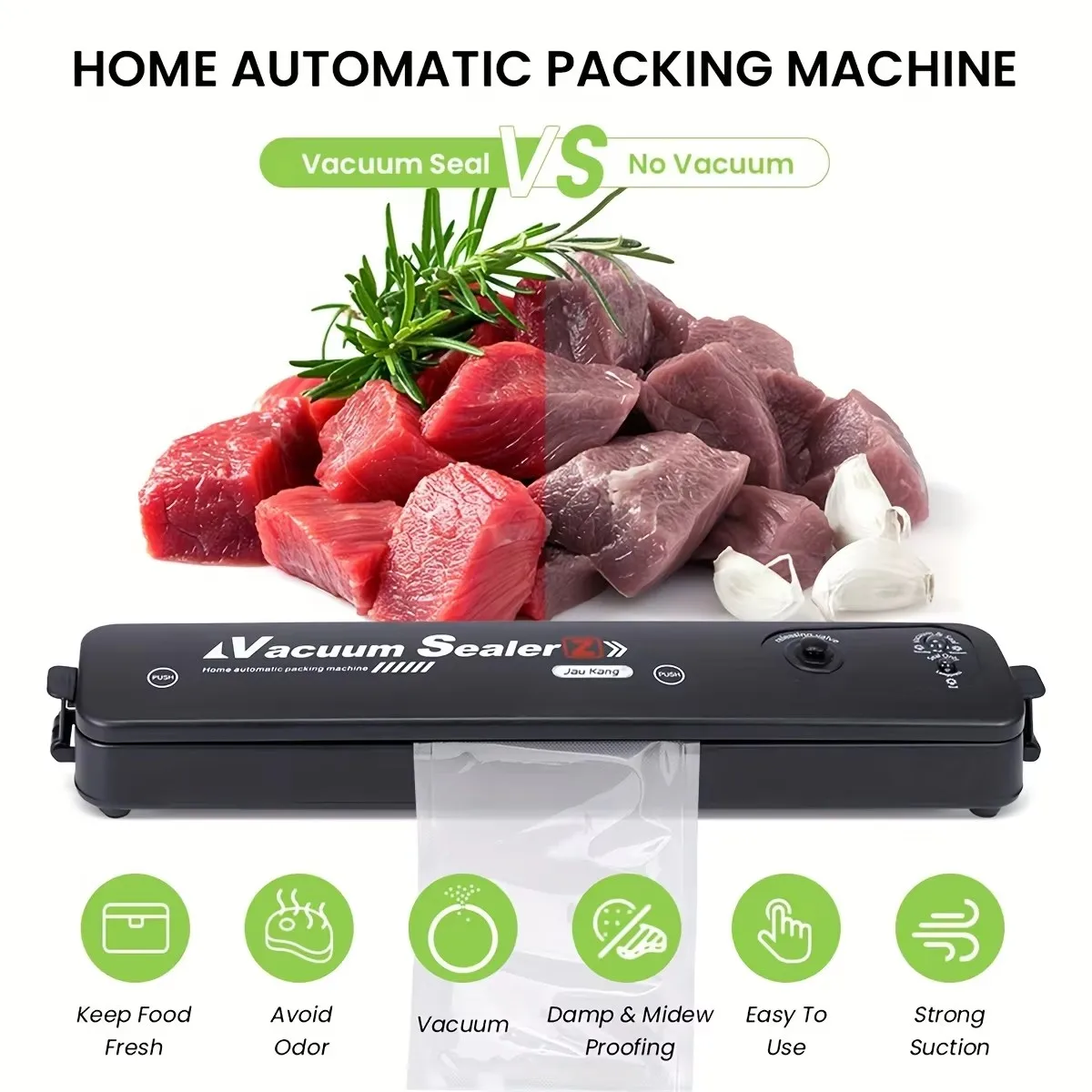 Kitchen Home Vacuum Sealer Food Preservation Plastic Bags Sealer Packaging Machine Automatic Sealing Machine Kitchen Gadgets