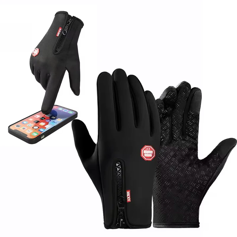 Outdoor Windproof Cold Resistant Gloves Anti Slip Touch Screen Gloves for Driving Hiking Mountaineering Camping Sports
