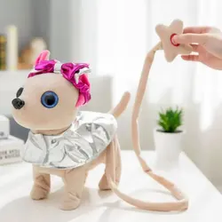 Robot Dog Electronic Plush Puppy Wag Tail Bark Teddy Toys Walk Jump Rabbit Toy Soft Cute Bunny For Children Birthday Gift