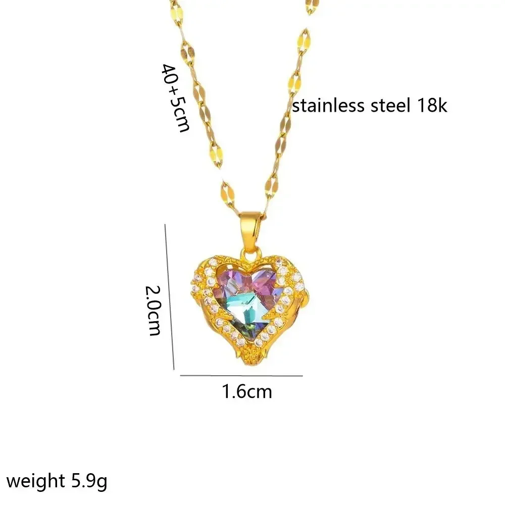 한국 버전의 라이트 럭셔리 베스트 프렌드 쇄골 체인, 바다 하트가 있는 눈부신 티타늄 스틸 목걸이