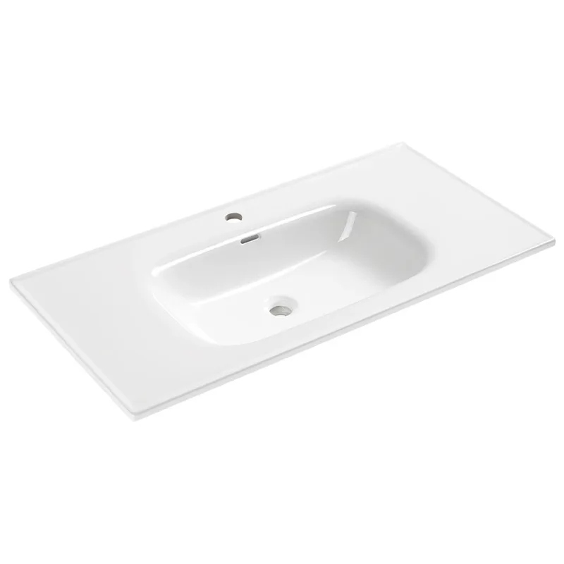 Ceramic basin, wash basin, toilet washbasin, large size integrated basin, single cut corner and cut edge