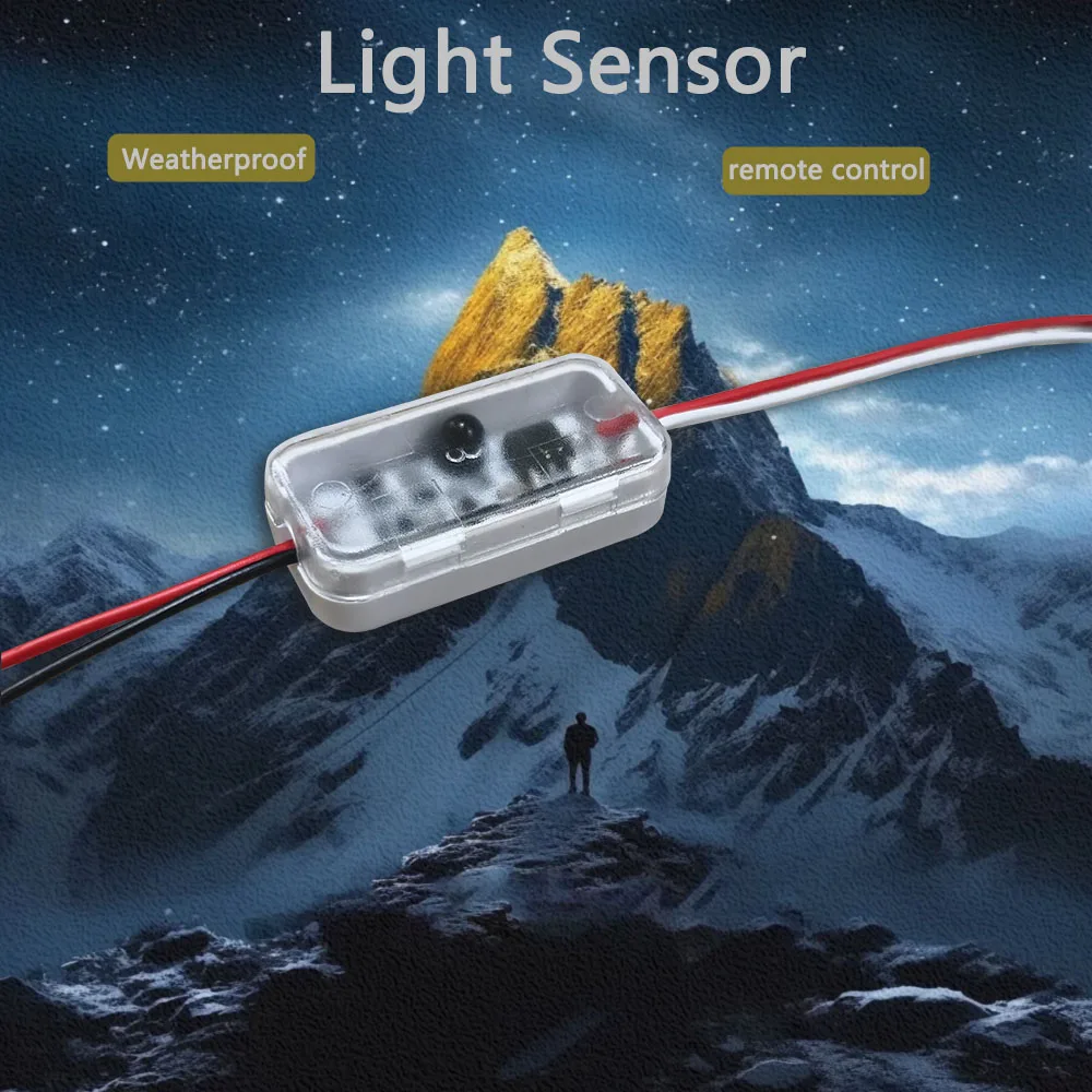 مفتاح مستشعر الضوء التلقائي على إيقاف مستشعر الضوء الكهروضوئي في الهواء الطلق مقاوم للماء IP66 تيار مستمر 12-75 فولت 3A لممر الدرج