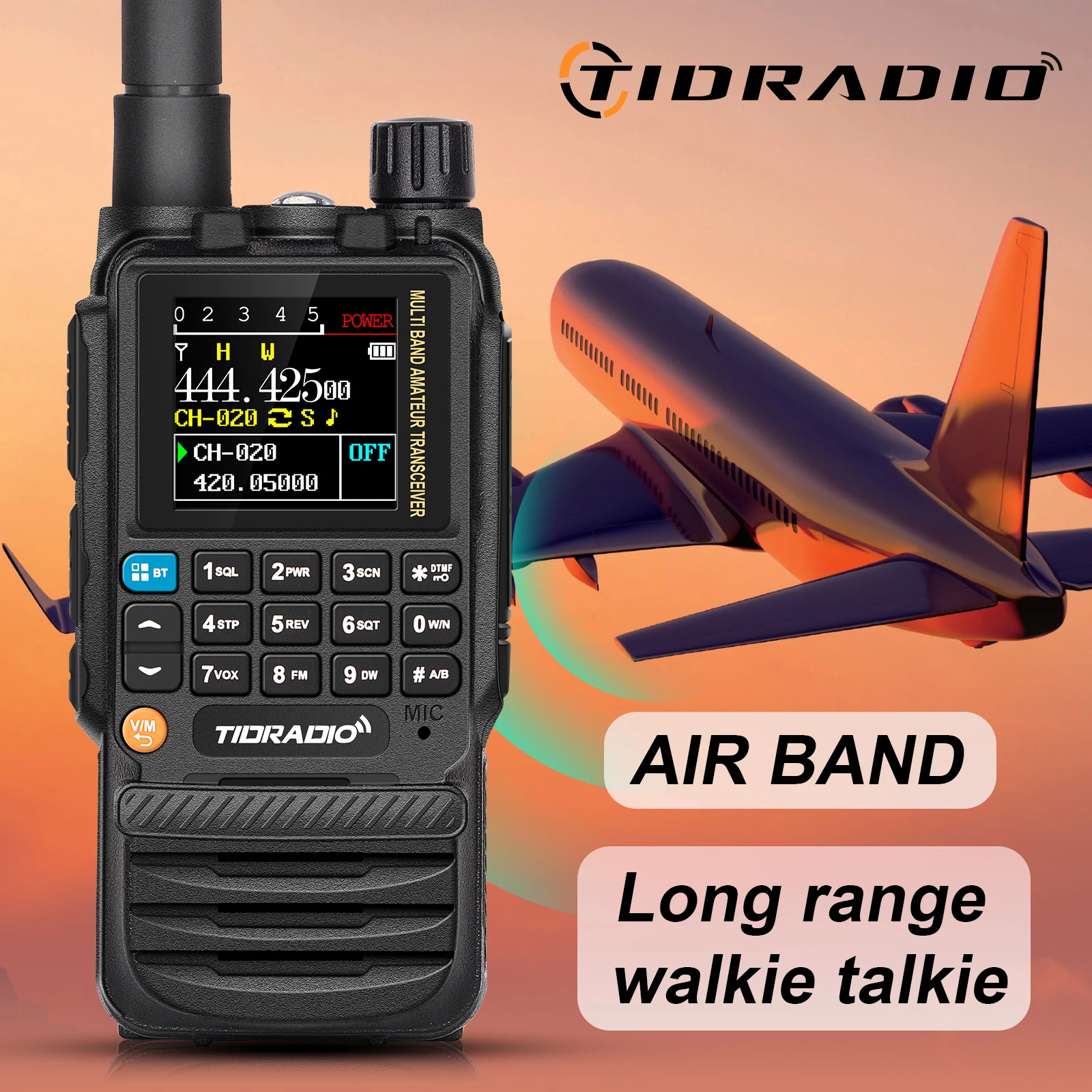 TIDRADIO H3 Long Range Walkie Talkies Wireless Programming Air Band Handheld Tow Way Radio Frequency Copy Wireless Station HAM