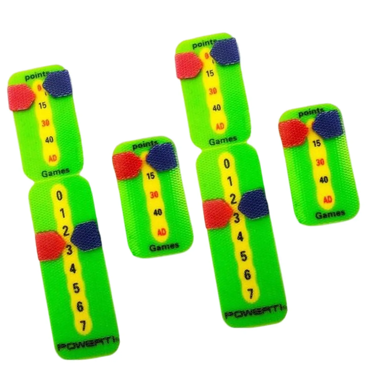 

4x Tennis Racket Scorekeepers PVC Recording Points Sets Tennis Score Keepers